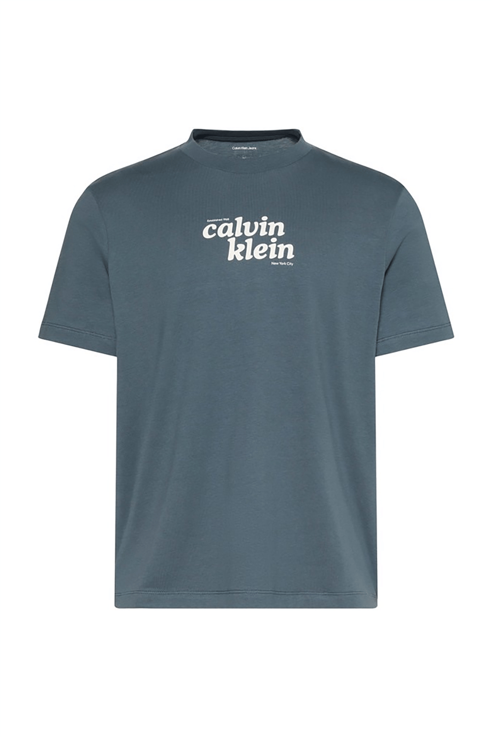 Calvin Klein Ss 20S Calvinklein Trvl Font Gra Erkek Bisiklet Yaka T-Shirt