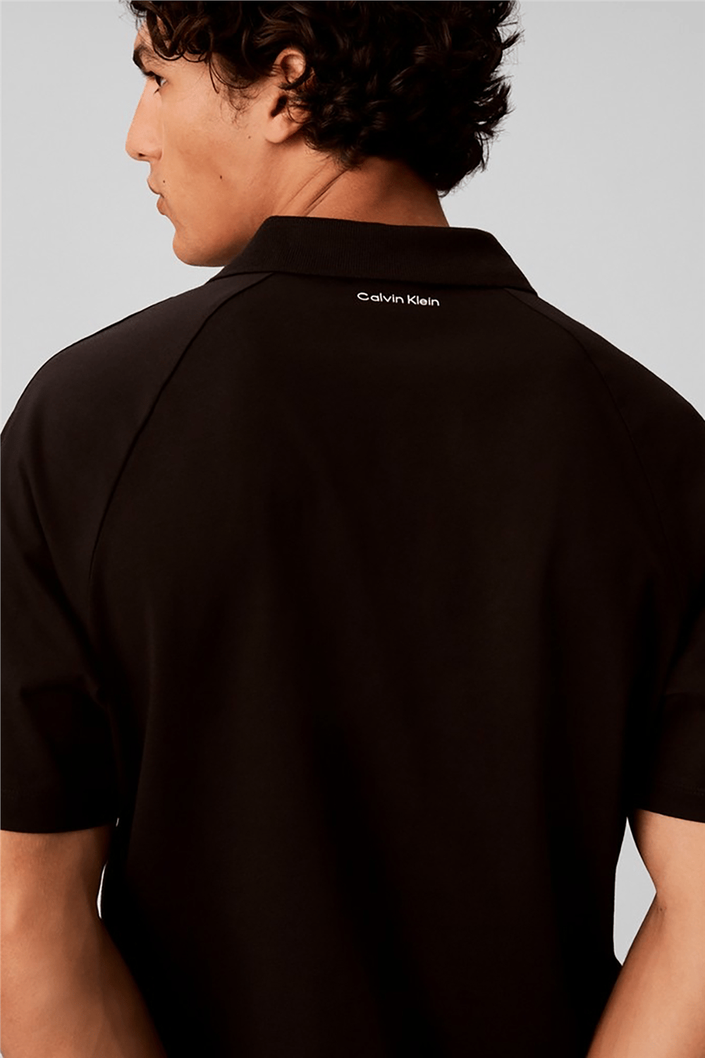 Calvin Klein Ss 20S Clsc Logo Tape Polo Erkek Polo Yaka T-Shirt Siyah