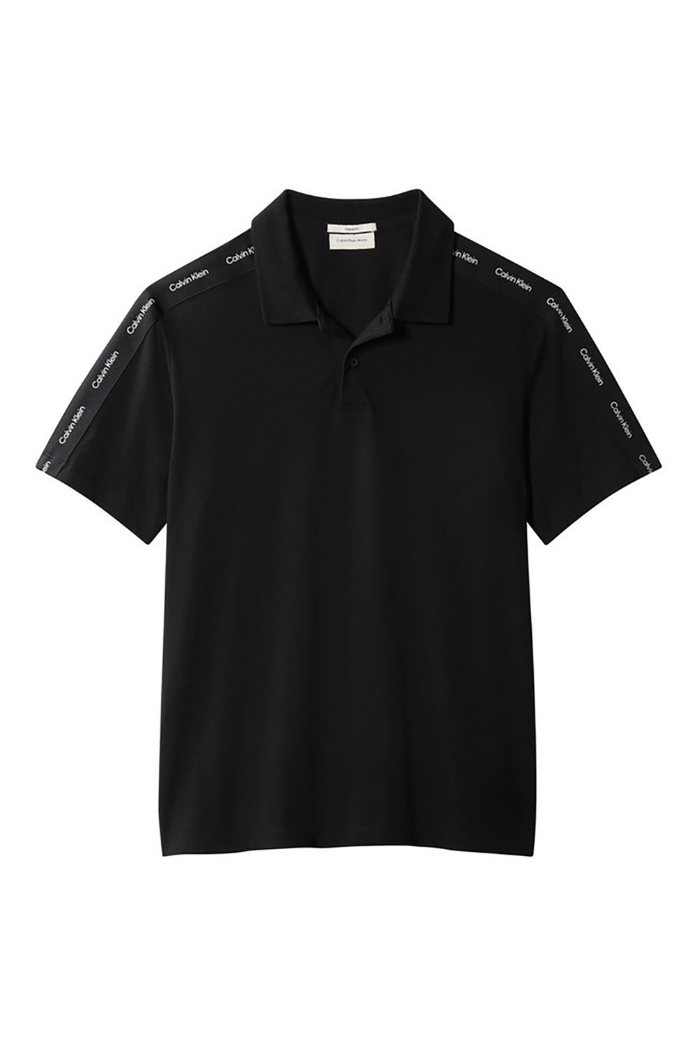 Calvin Klein Ss 20S Clsc Logo Tape Polo Erkek Polo Yaka T-Shirt Siyah