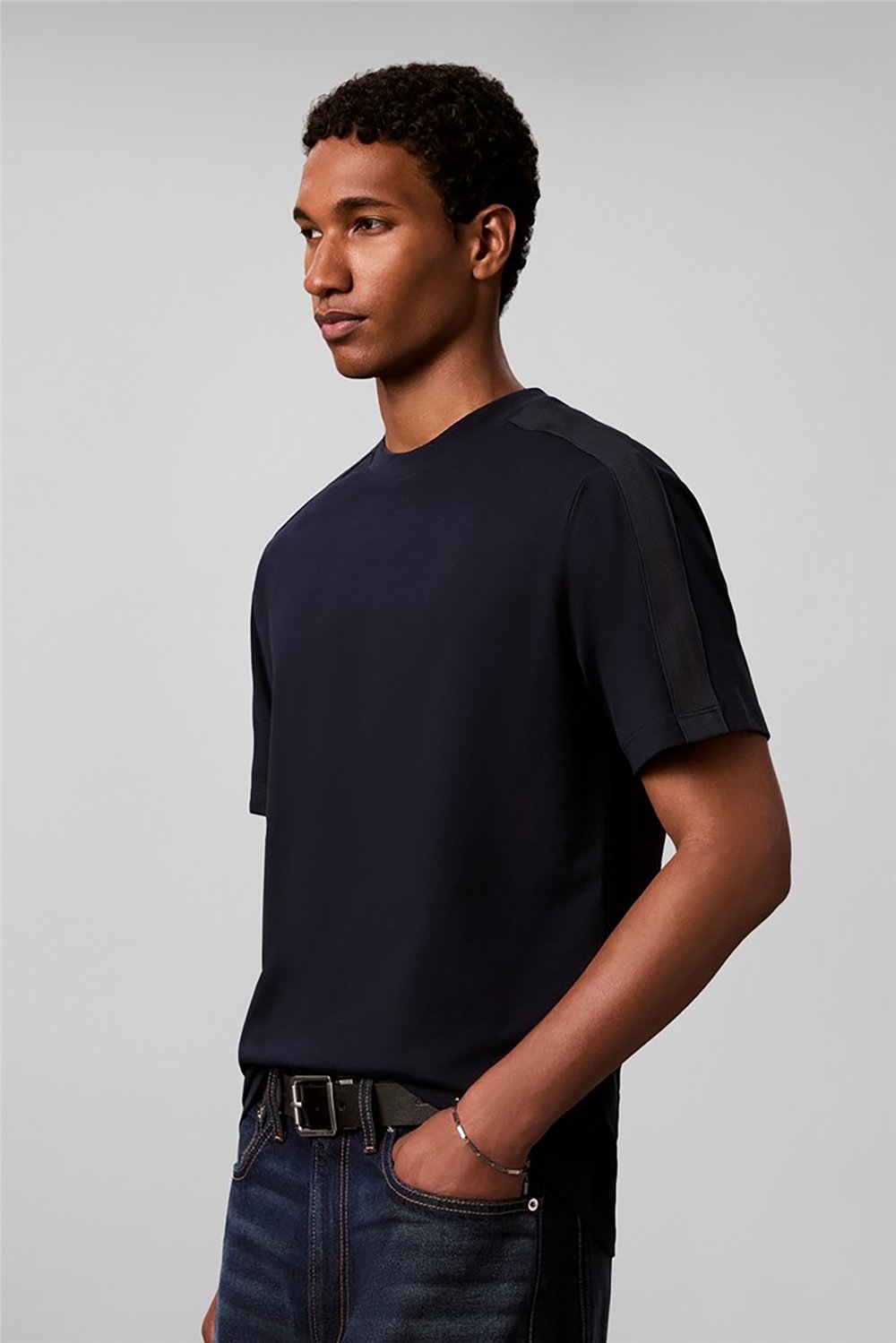 Calvin Klein Ss 20S Easy Clsc Tape Tee Erkek Bisiklet Yaka T-Shirt Lacivert
