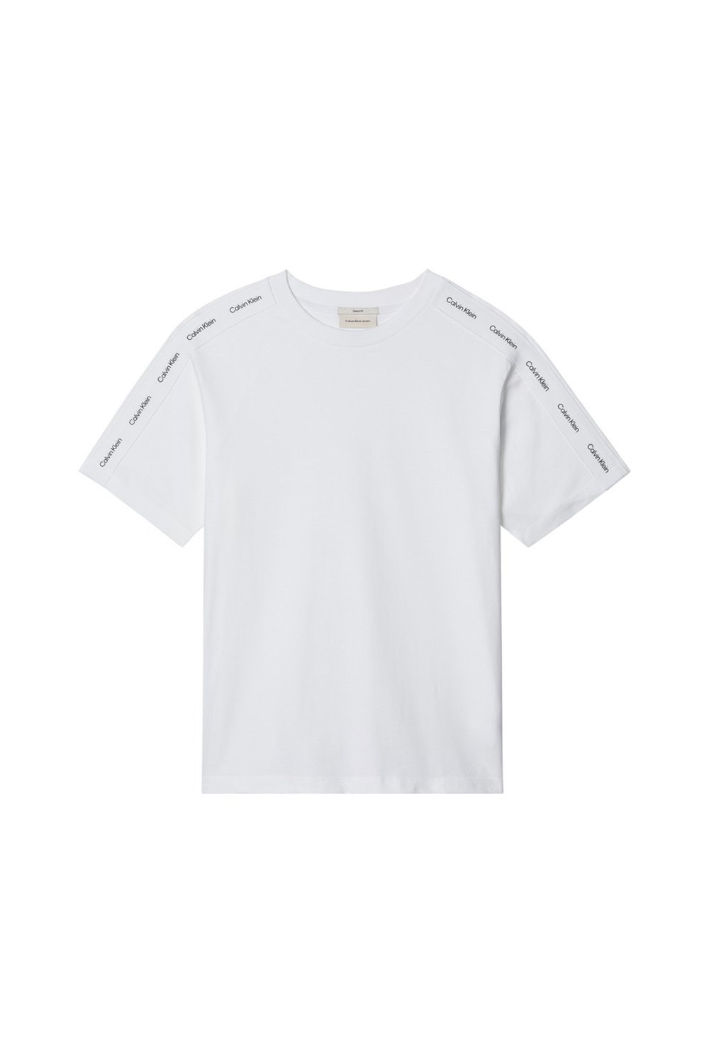 Calvin Klein Ss 20S Easy Clsc Tape Tee Erkek Bisiklet Yaka T-Shirt Beyaz