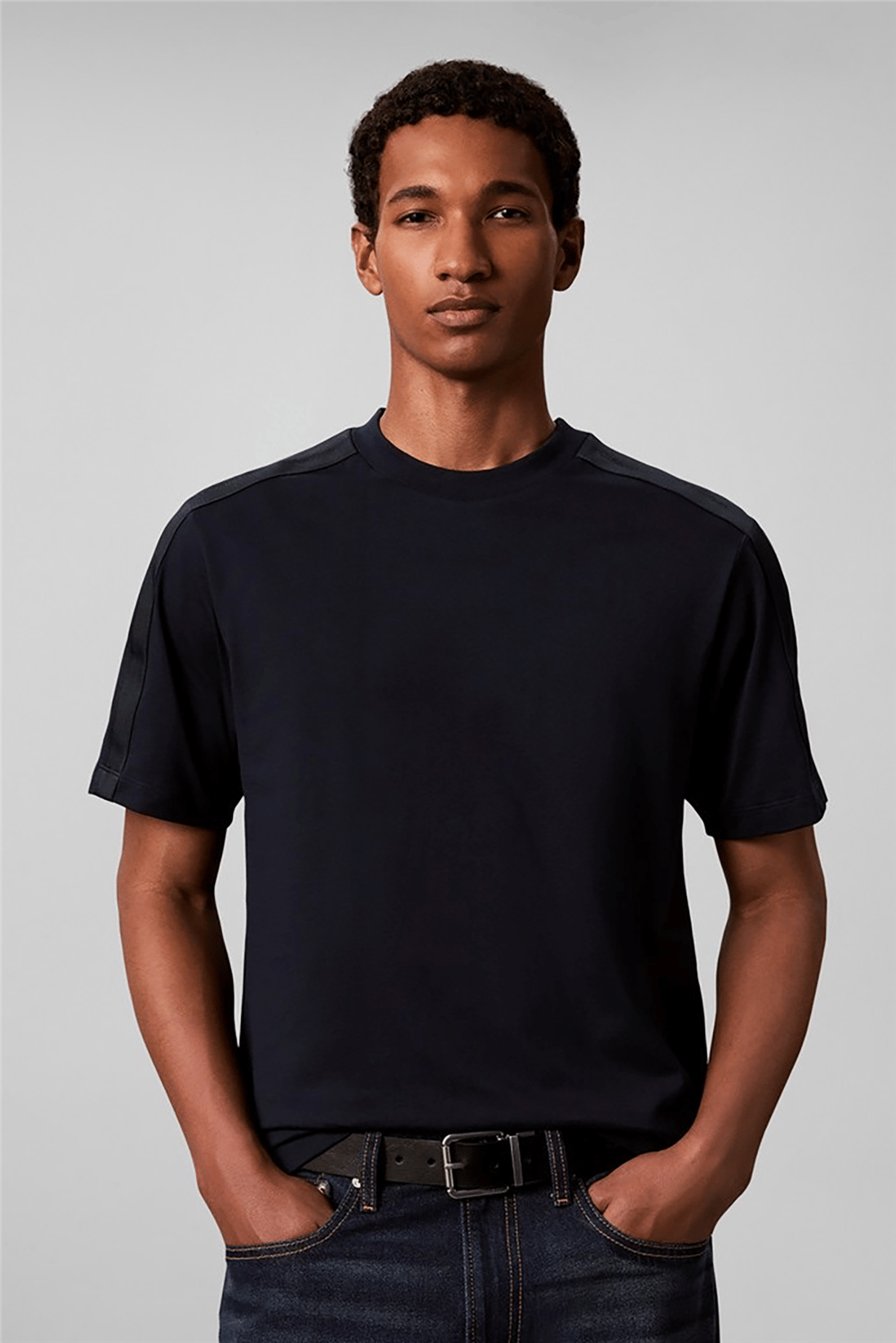 Calvin Klein Ss 20S Easy Clsc Tape Tee Erkek Bisiklet Yaka T-Shirt Lacivert