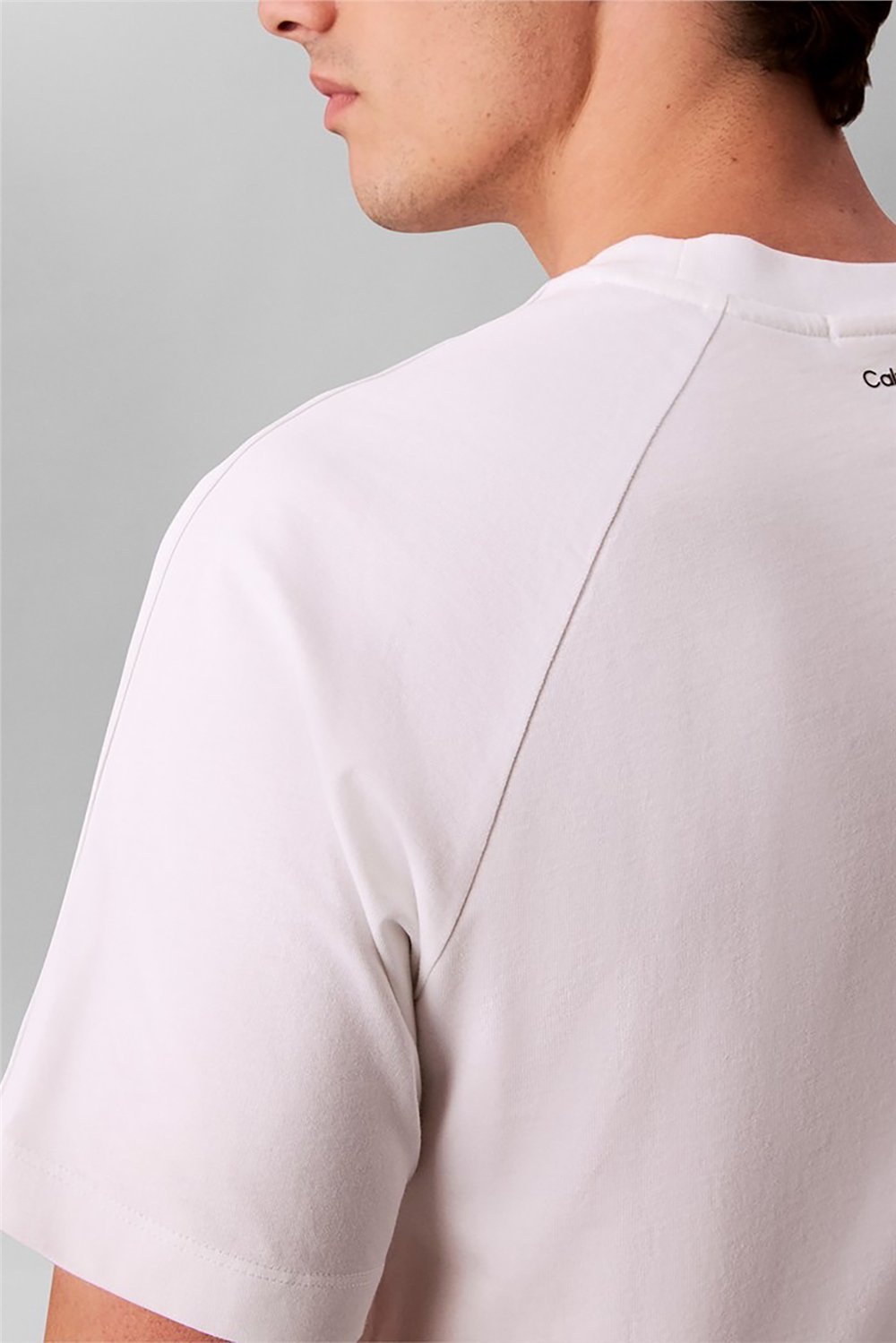 Calvin Klein Ss 20S Easy Clsc Tape Tee Erkek Bisiklet Yaka T-Shirt Beyaz