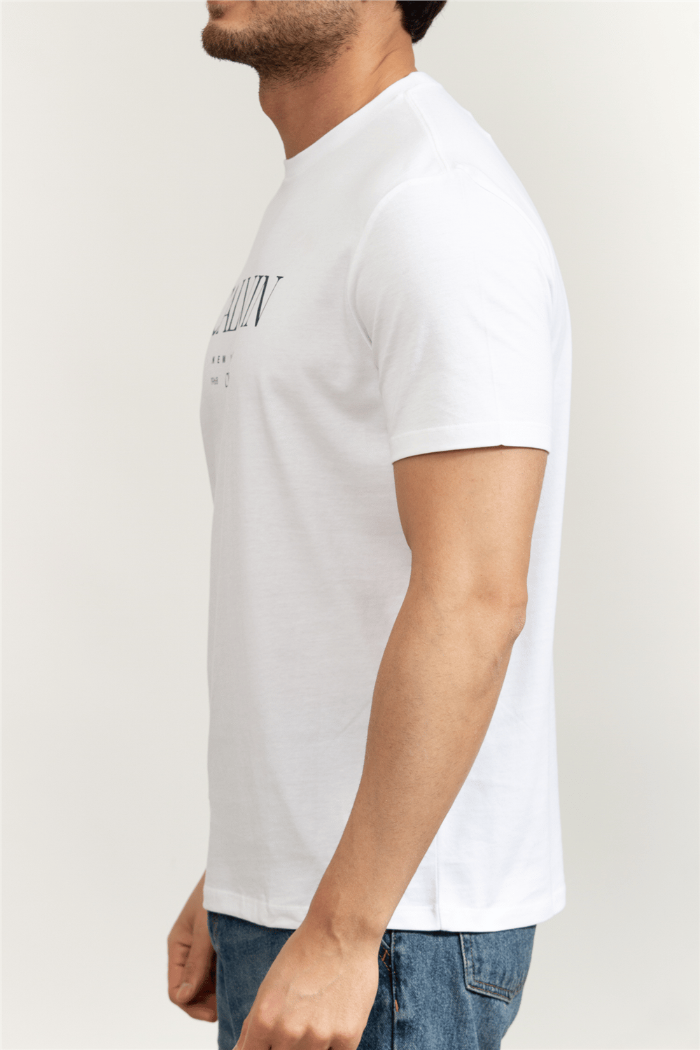 Calvin Klein SS 20S LN Calvin Graphic Tee Erkek Bisiklet Yaka T-Shirt