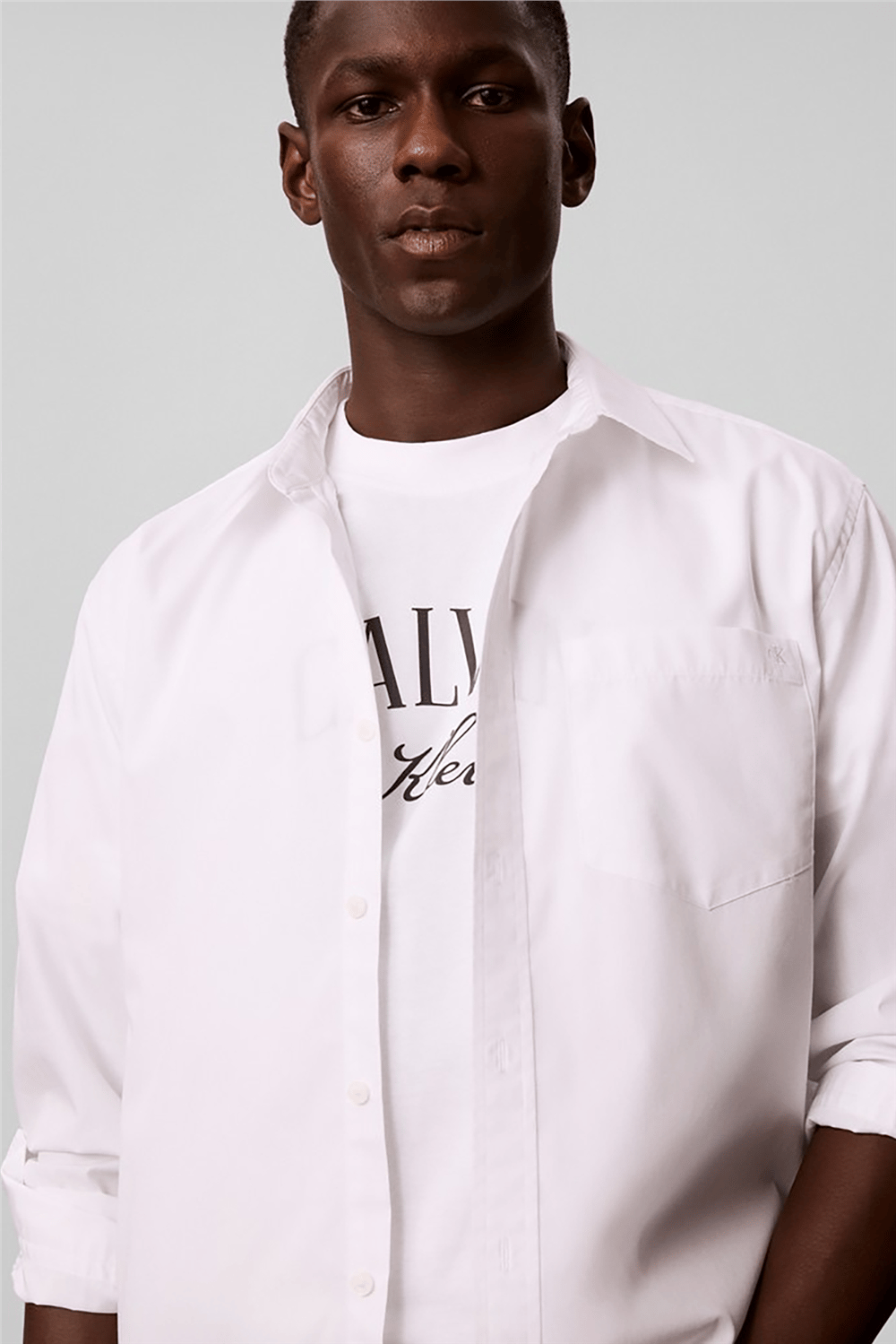 Calvin Klein Ss 20S Rlx Seasonal Graphic Tee Erkek Bisiklet Yaka T-Shirt Beyaz