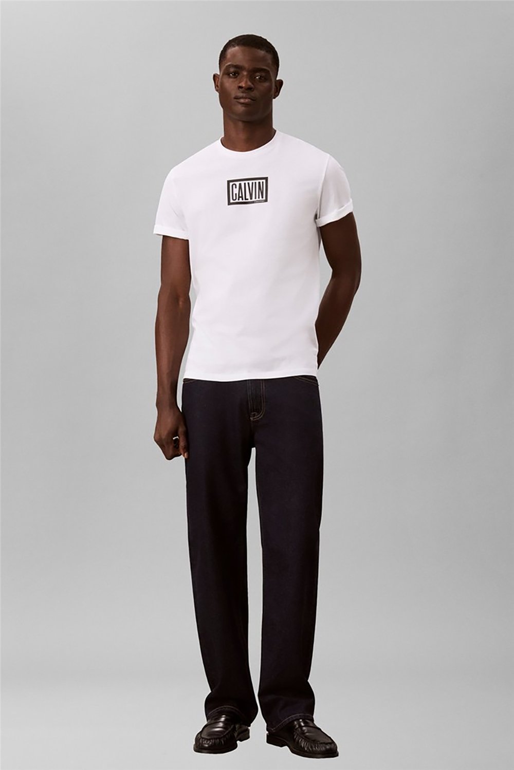 Calvin Klein Ss 30S Eu Boxed Calvin Graphic T Erkek Bisiklet Yaka T-Shirt Beyaz