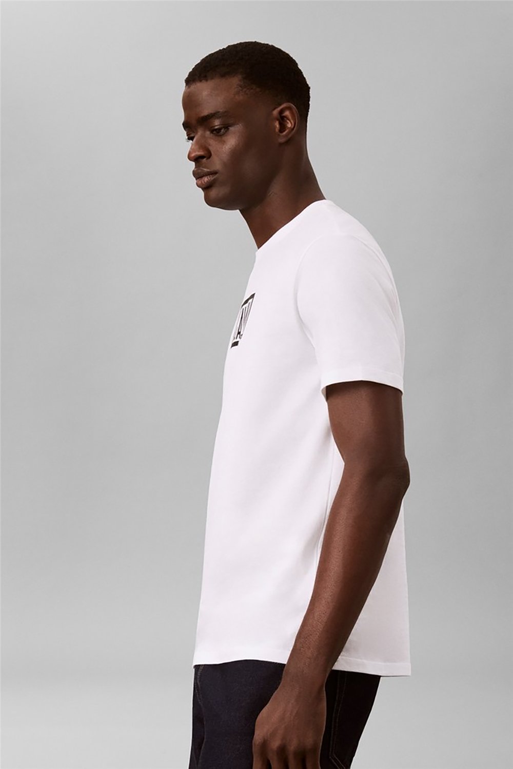 Calvin Klein Ss 30S Eu Boxed Calvin Graphic T Erkek Bisiklet Yaka T-Shirt Beyaz