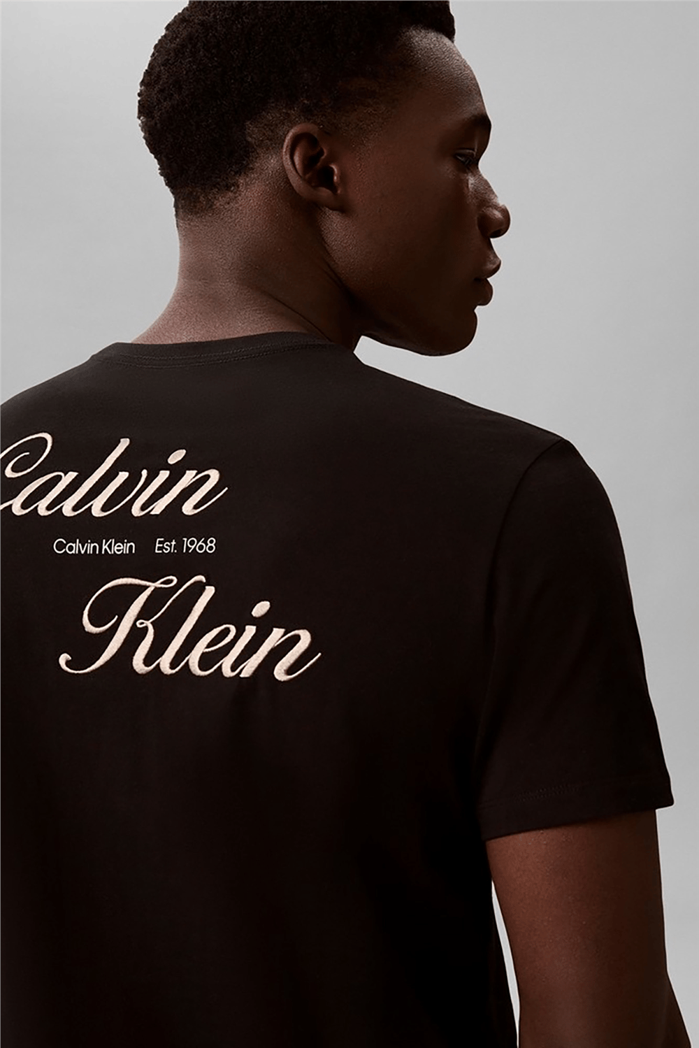 Calvin Klein Ss 30S Eu Calvin Klein Resrt Gra Erkek Bisiklet Yaka T-Shirt Siyah