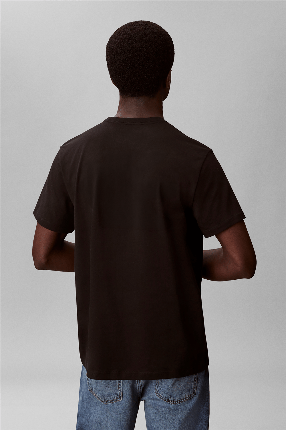 Calvin Klein Ss 30S Eu Wholesale Erkek Bisiklet Yaka T-Shirt Siyah