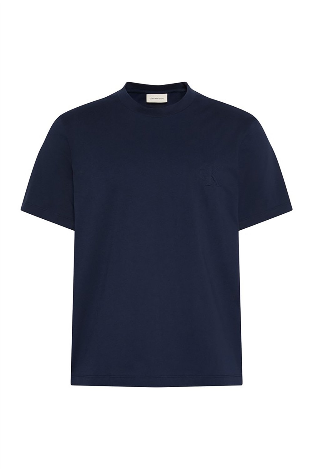 Calvin Klein Ss 30S Jersey Easy Monogram Puff Erkek Bisiklet Yaka T-Shirt Lacivert