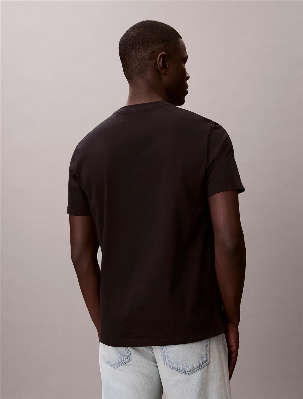 Calvin Klein Ss 30S Micro Monologo Tee Erkek Bisiklet Yaka T-Shirt Siyah