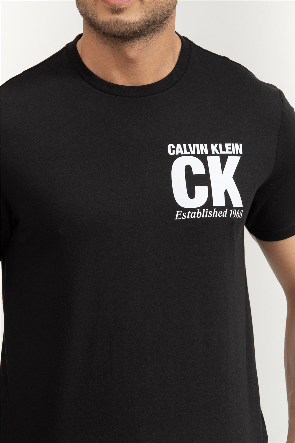 Calvin Klein SS 30S Whsl SP CK Corner Graphic Erkek Bisiklet Yaka T-Shirt