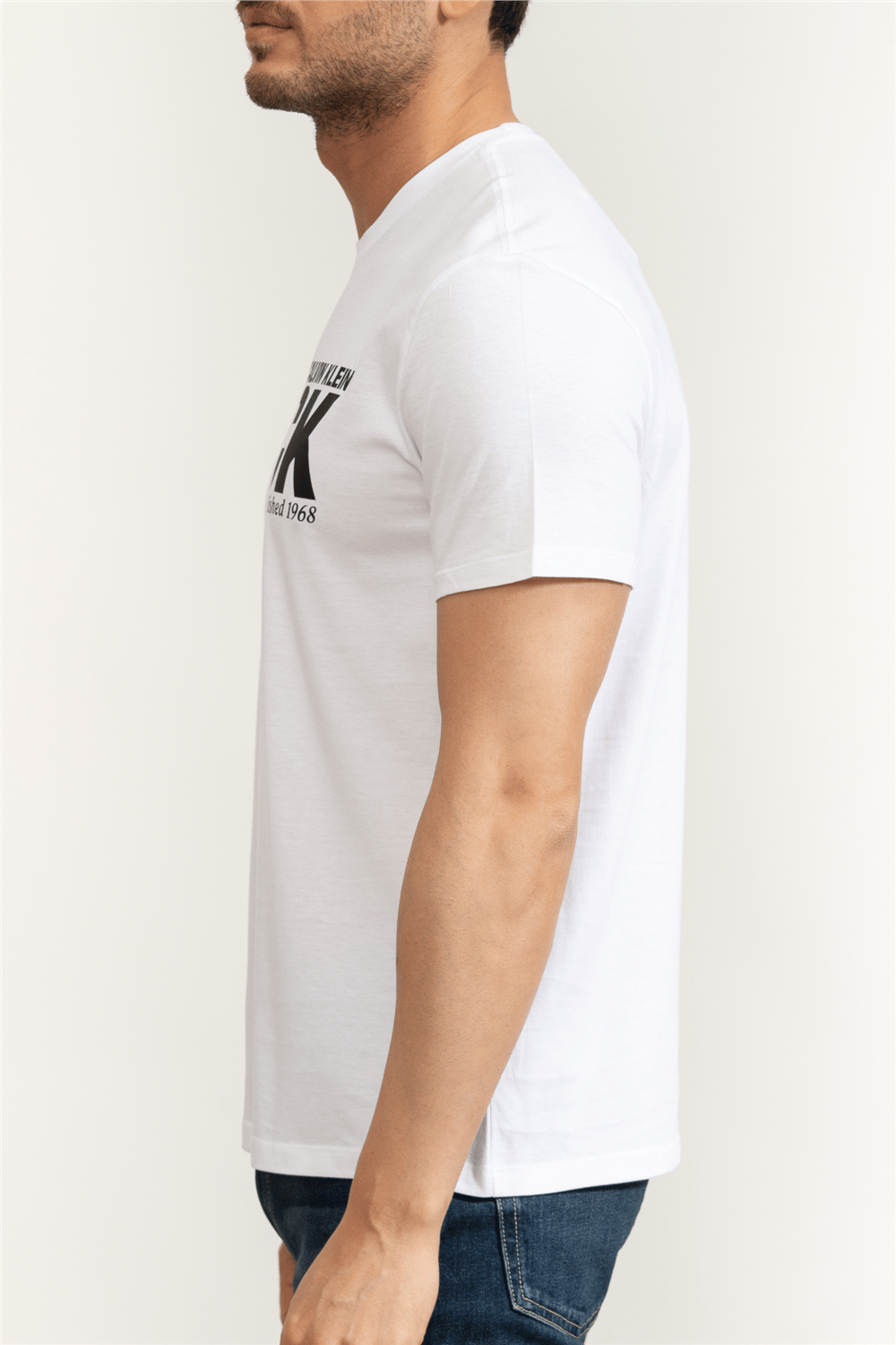 Calvin Klein SS 30S Whsl SP CK Corner Graphic Erkek Bisiklet Yaka T-Shirt