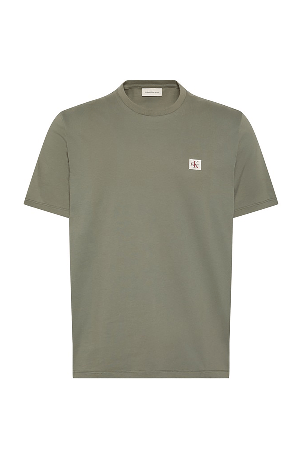 Calvin Klein SS Badge 30S Jersey Classic Tee Erkek Bisiklet Yaka T-Shirt Yeşil