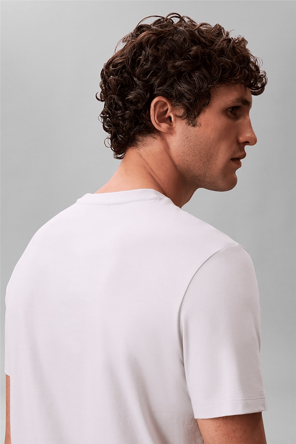 Calvin Klein SS Badge 30S Jersey Classic Tee Erkek Bisiklet Yaka T-Shirt Gri