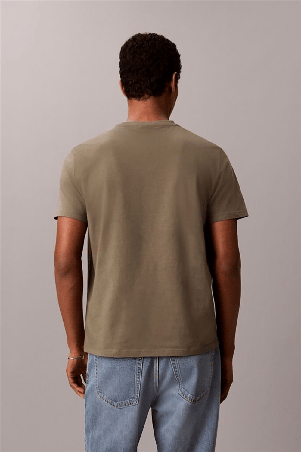 Calvin Klein SS Badge 30S Jersey Classic Tee Erkek Bisiklet Yaka T-Shirt Yeşil