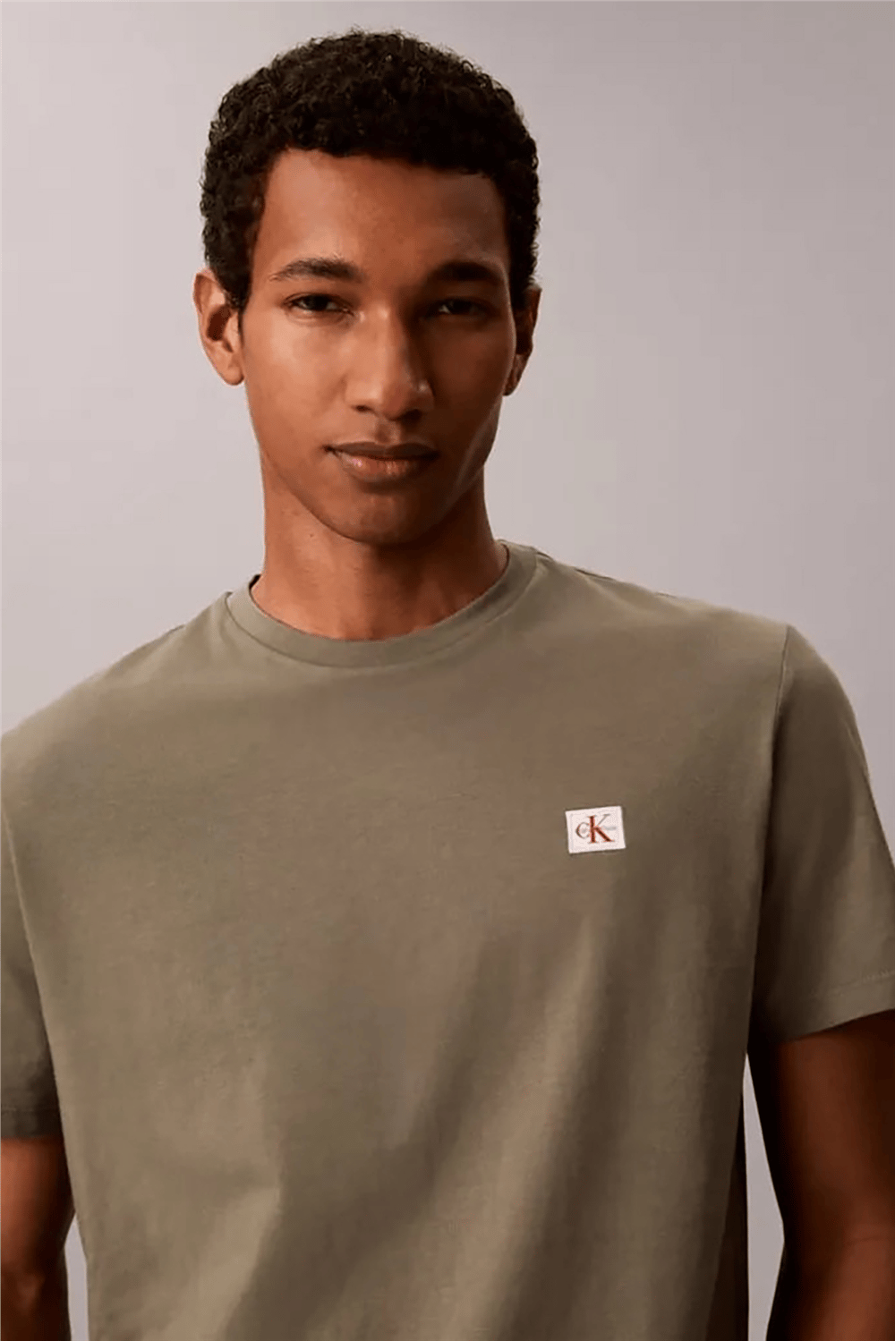Calvin Klein SS Badge 30S Jersey Classic Tee Erkek Bisiklet Yaka T-Shirt Yeşil