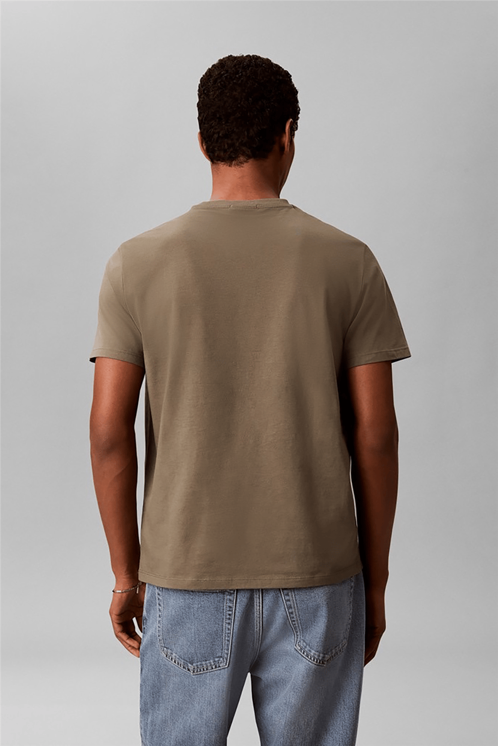 Calvin Klein SS Badge 30S Jersey Classic Tee Erkek Bisiklet Yaka T-Shirt Yeşil