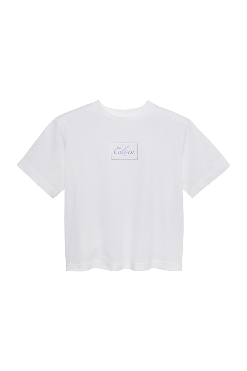 Calvin Klein Ss Boxy Bold Box Logo Tee Kadın Bisiklet Yaka T-Shirt Beyaz