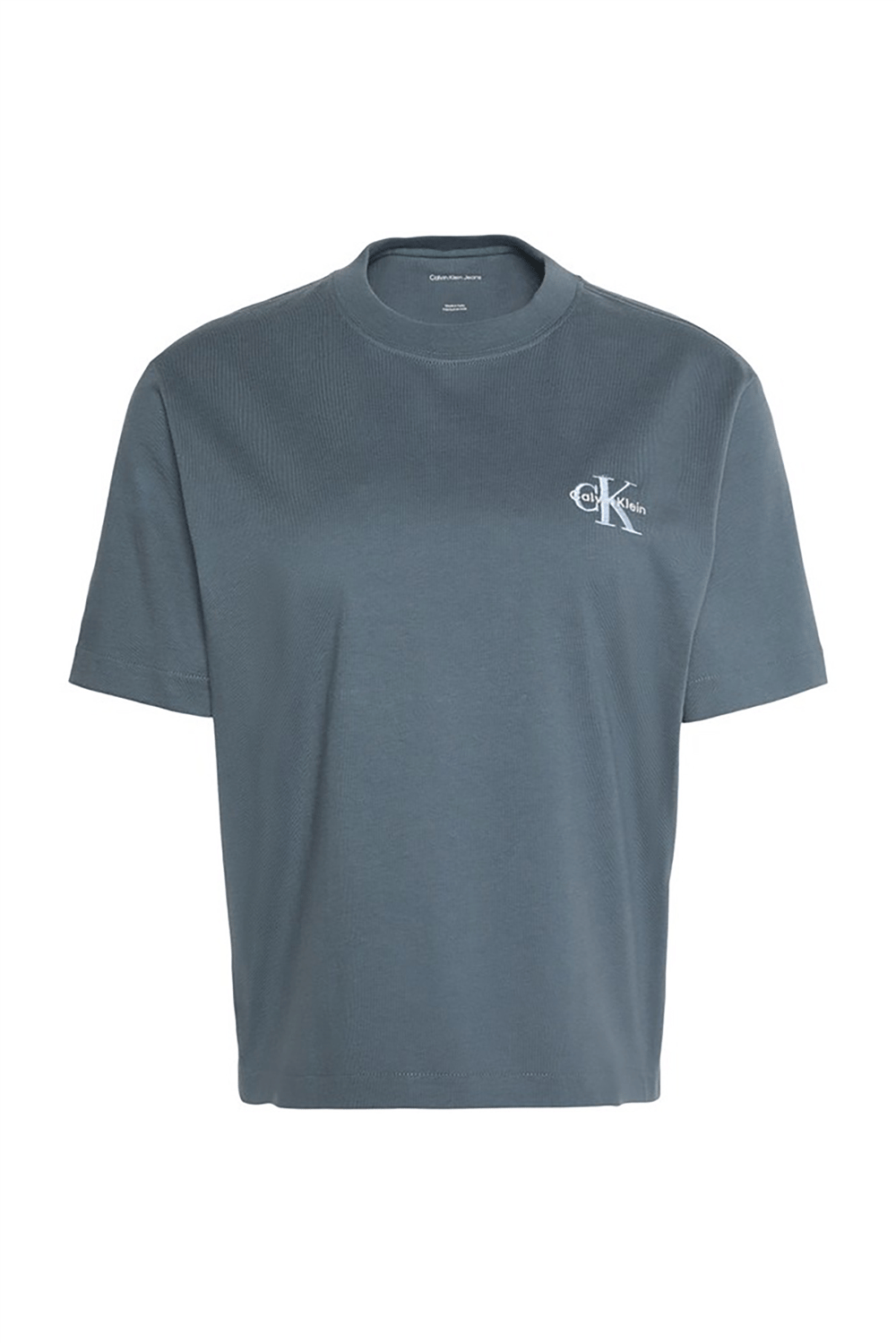 Calvin Klein Ss Boxy Left Chest Monologo Tee Kadın Bisiklet Yaka T-Shirt