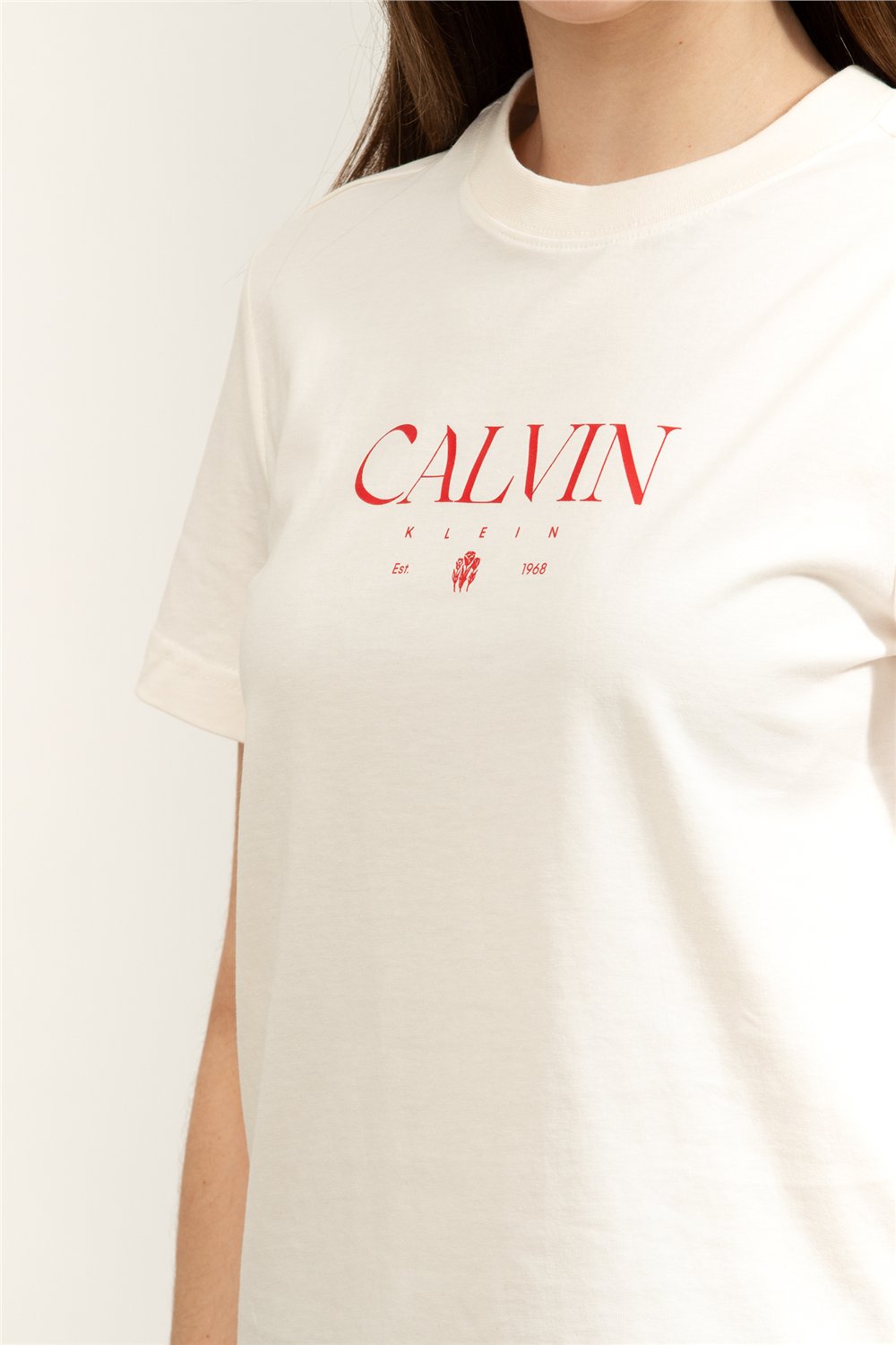 Calvin Klein SS Cktail Concept Graphic Tee Kadın Bisiklet Yaka T-Shirt