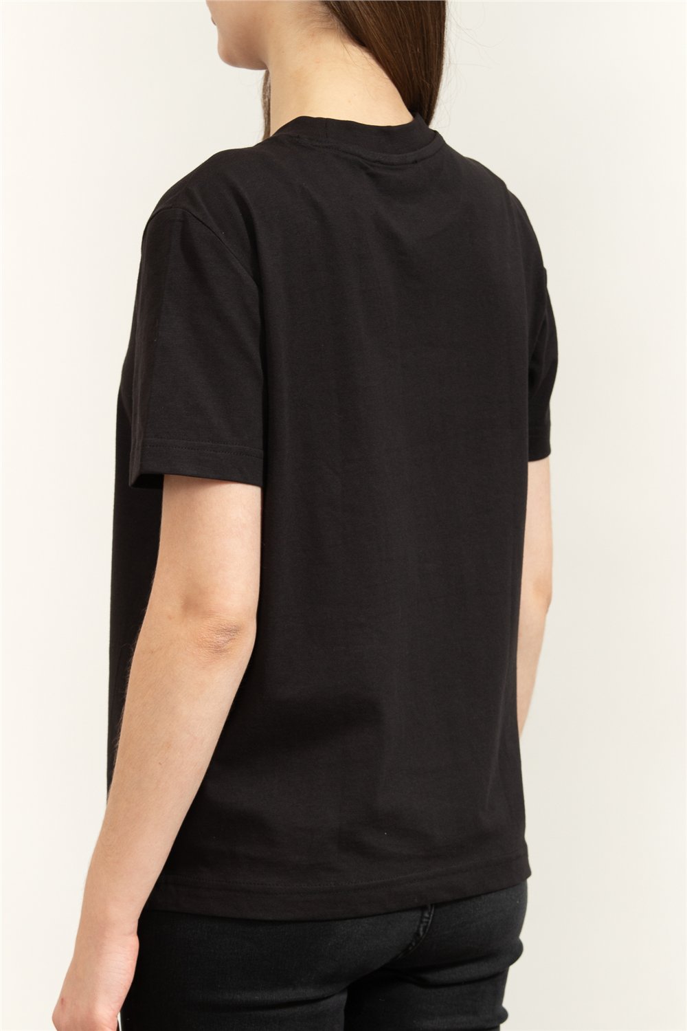 Calvin Klein SS Classic Monologo Metallic Cne Kadın Bisiklet Yaka T-Shirt