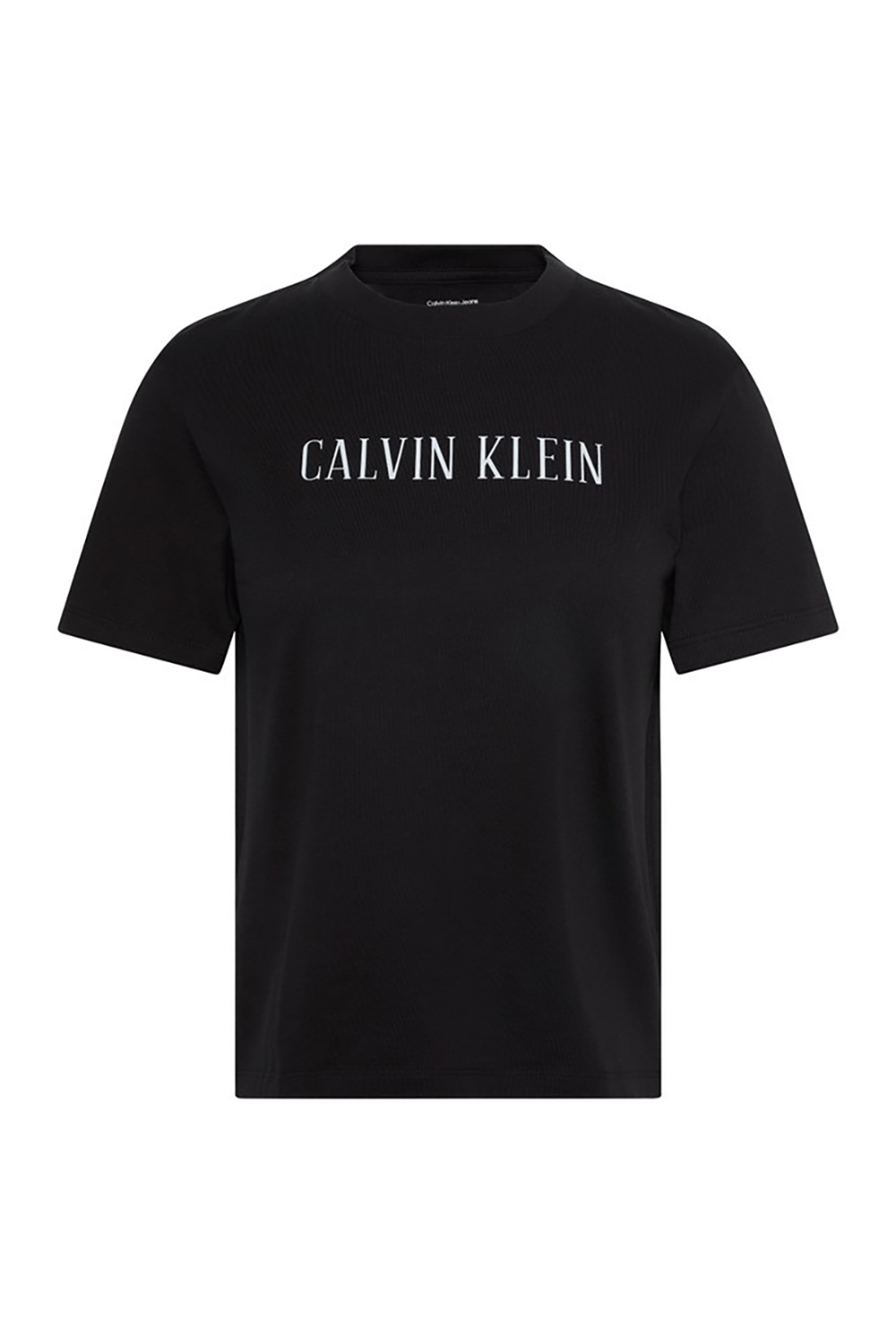 Calvin Klein Ss Classic Varsity Logo Tee Kadın Bisiklet Yaka T-Shirt Siyah