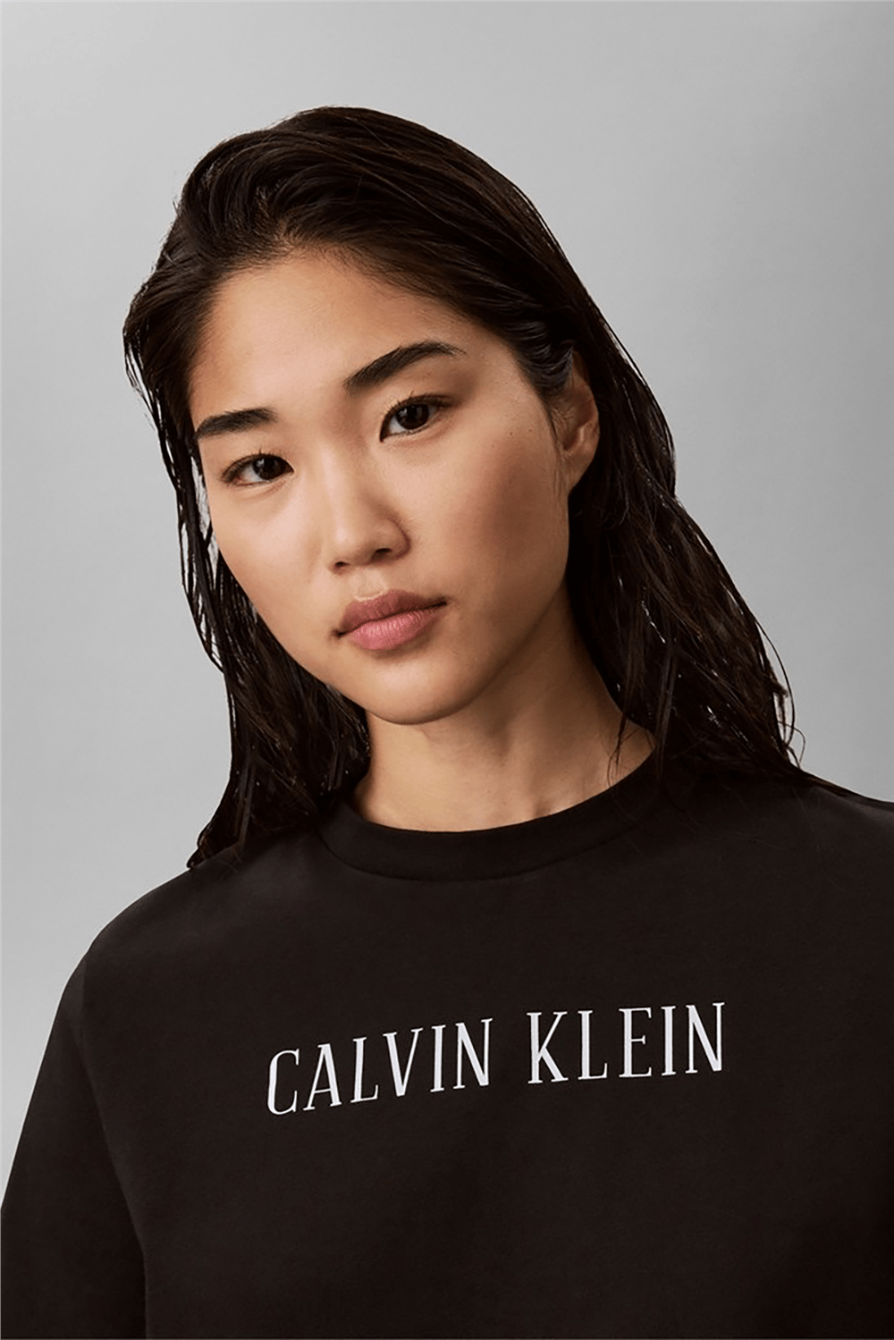 Calvin Klein Ss Classic Varsity Logo Tee Kadın Bisiklet Yaka T-Shirt Siyah