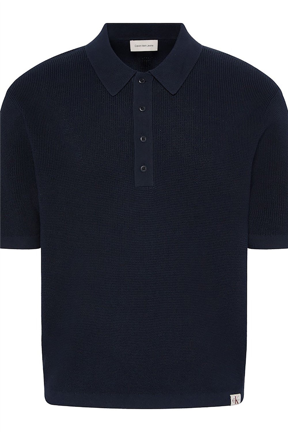 Calvin Klein Ss Cotton Waffle Polo Collarswtr Erkek Triko Lacivert
