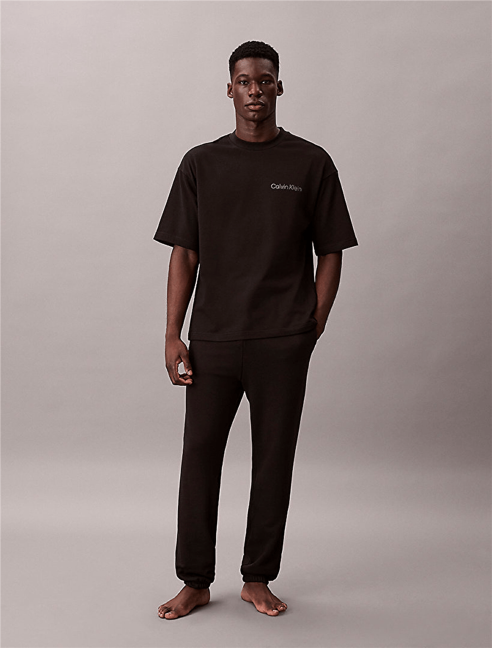 Calvin Klein S/S Crew Neck Erkek Pijama Üstü Siyah