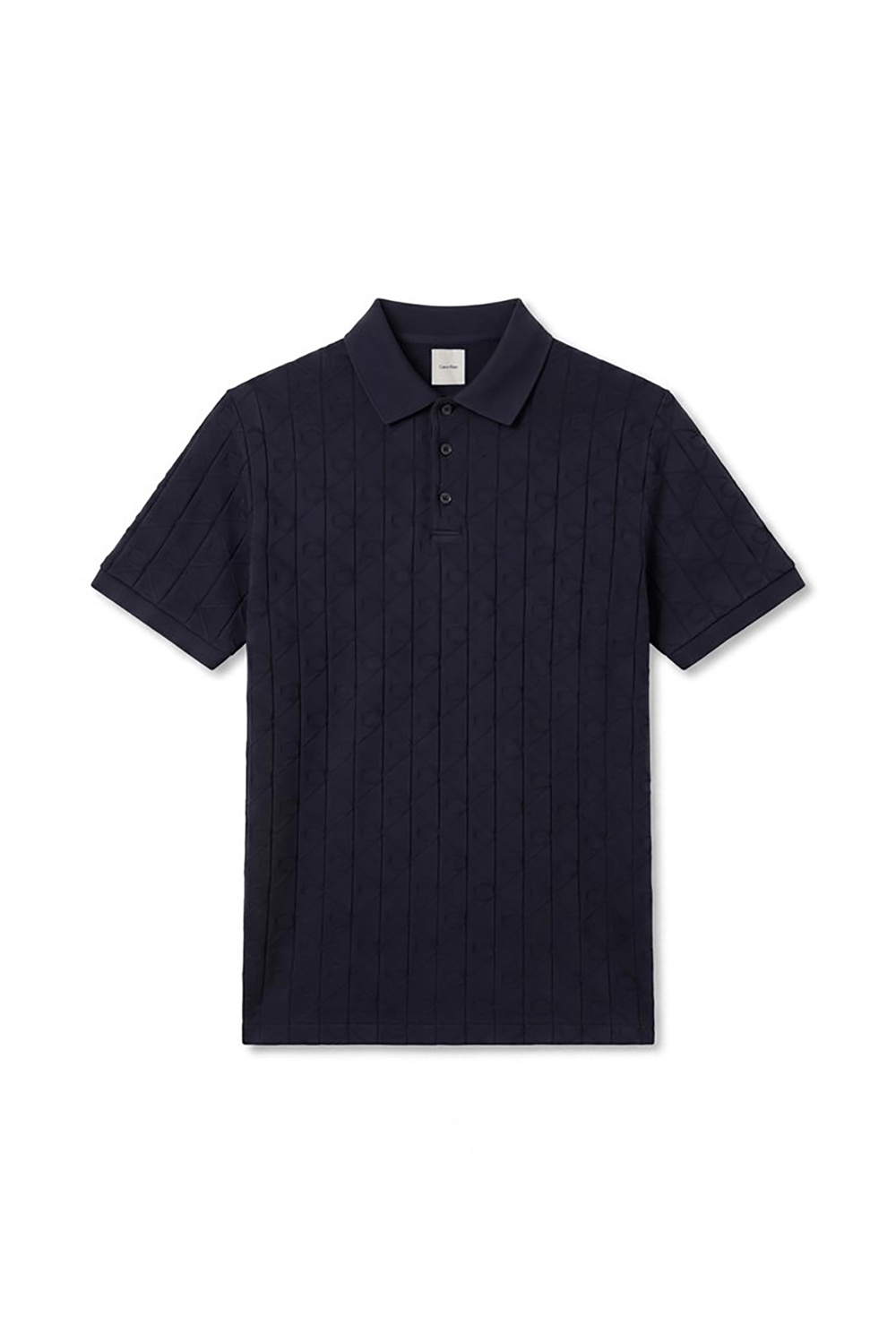 Calvin Klein Ss Dbl Merc Emblem Aop Polo Erkek Polo Yaka Triko Lacivert