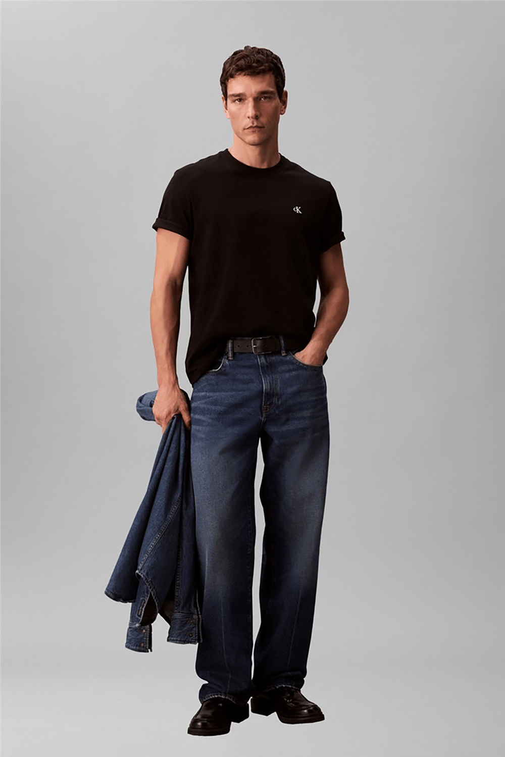 Calvin Klein Ss Easy Monogram Tee Erkek Bisiklet Yaka T-Shirt Siyah