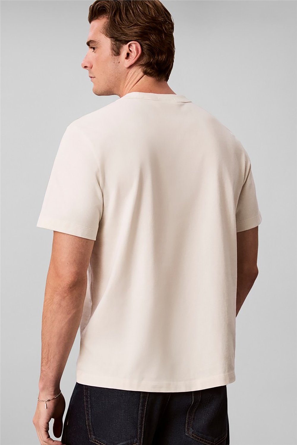 Calvin Klein Ss Ez Monogram Gifting Tee Erkek Bisiklet Yaka T-Shirt Beyaz