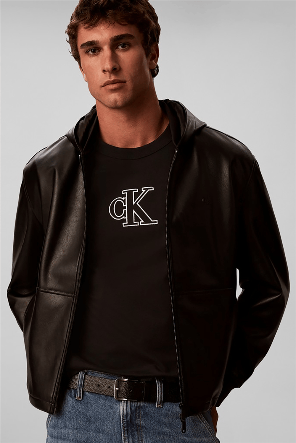 Calvin Klein Ss Ez Monogram Gifting Tee Erkek Bisiklet Yaka T-Shirt Siyah