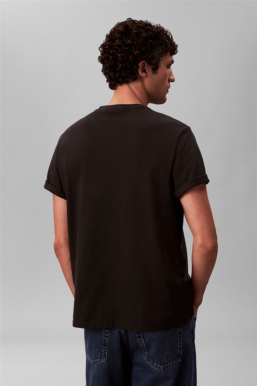 Calvin Klein Ss Hero Monologo Tee 20S Erkek Bisiklet Yaka T-Shirt Siyah