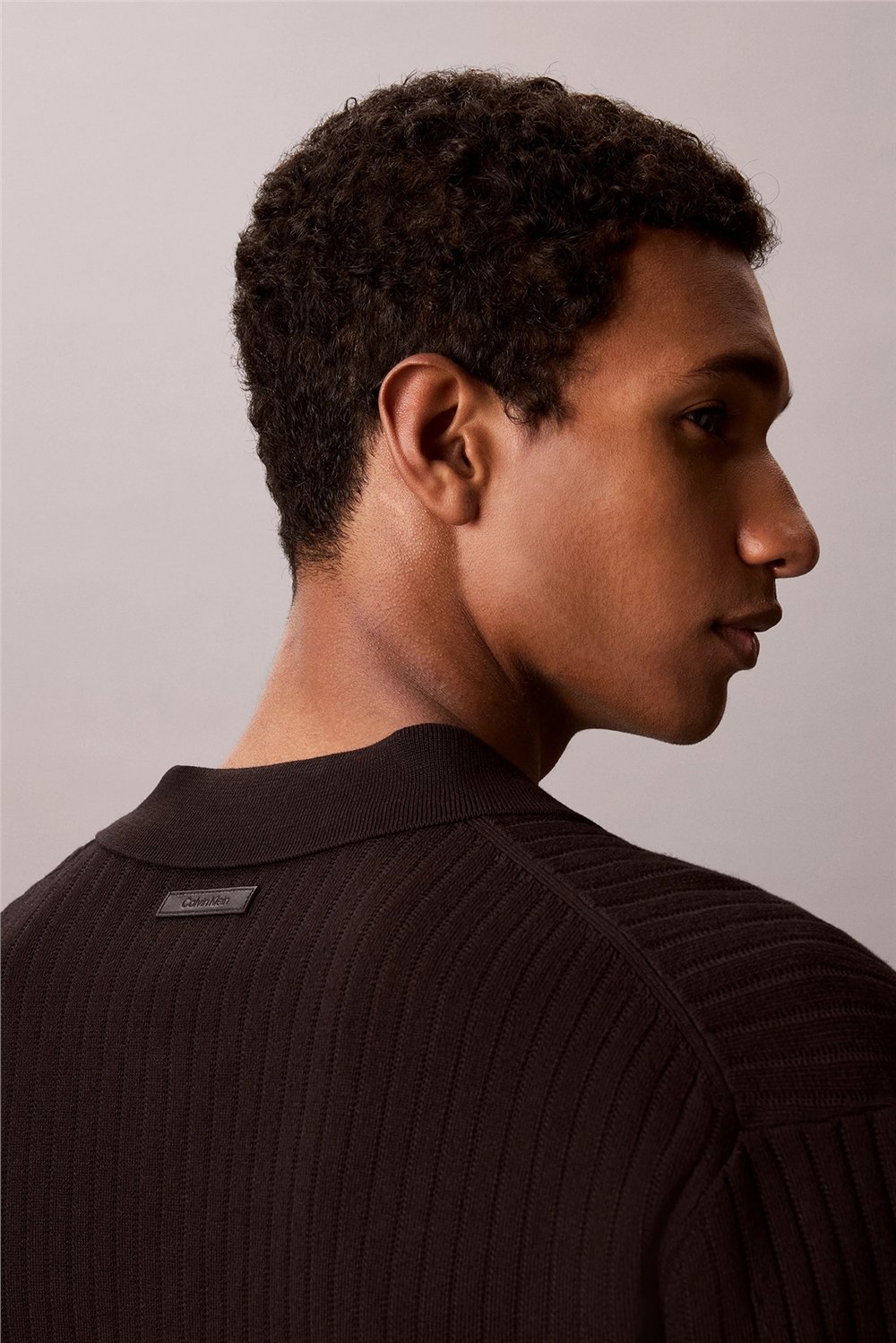 Calvin Klein Ss Lightweight Pattern Polo Swtr Erkek Triko Siyah