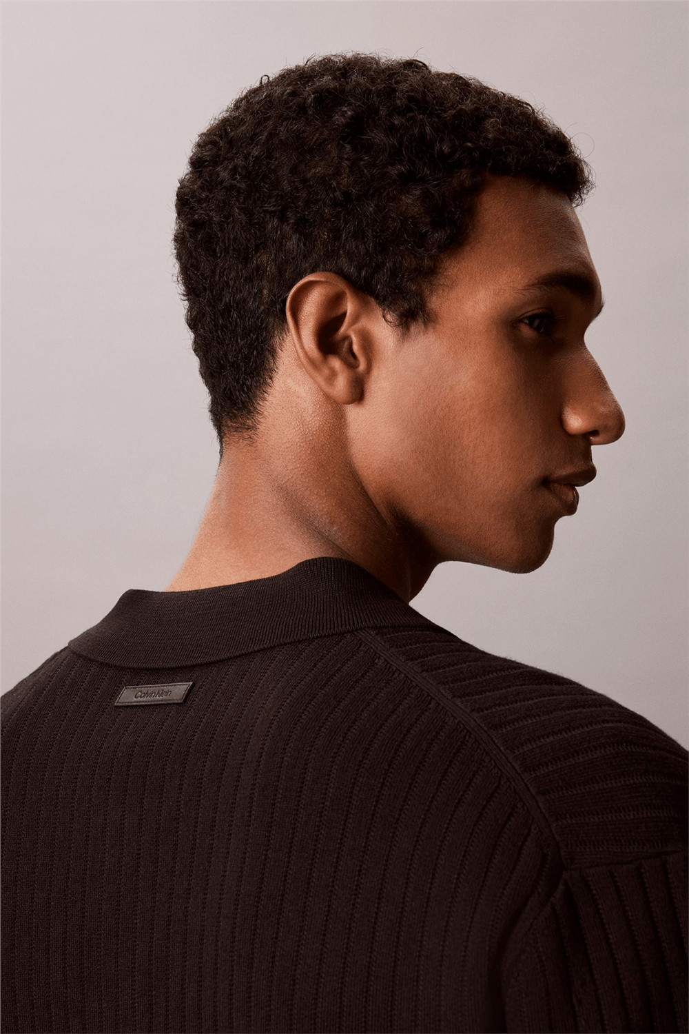 Calvin Klein Ss Lightweight Pattern Polo Swtr Erkek Triko Siyah