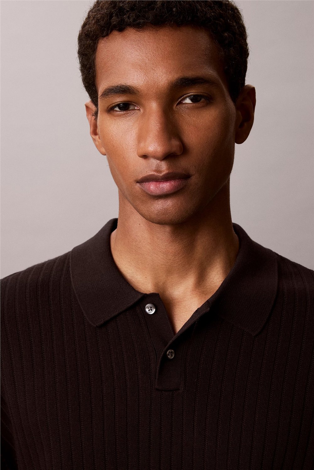 Calvin Klein Ss Lightweight Pattern Polo Swtr Erkek Triko Siyah