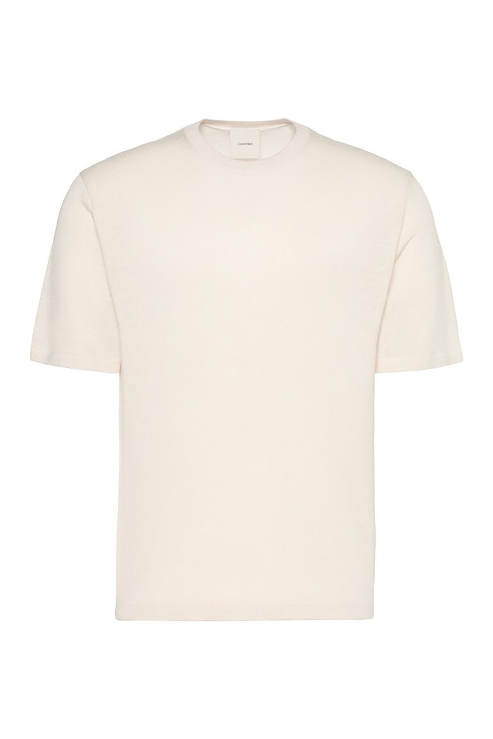 Calvin Klein Ss Linen Viscose Blend Crew Swtr Erkek Triko Beyaz