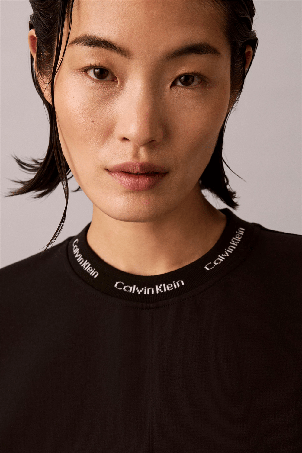 Calvin Klein Ss Logo Rib interlock T-Shirt Dr Kadın Elbise Siyah