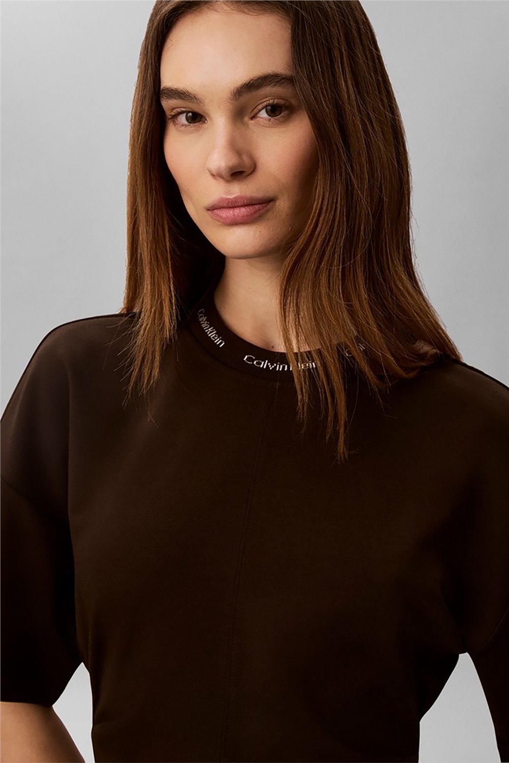 Calvin Klein Ss Logo Rib interlock T-Shirt Dr Kadın Elbise
