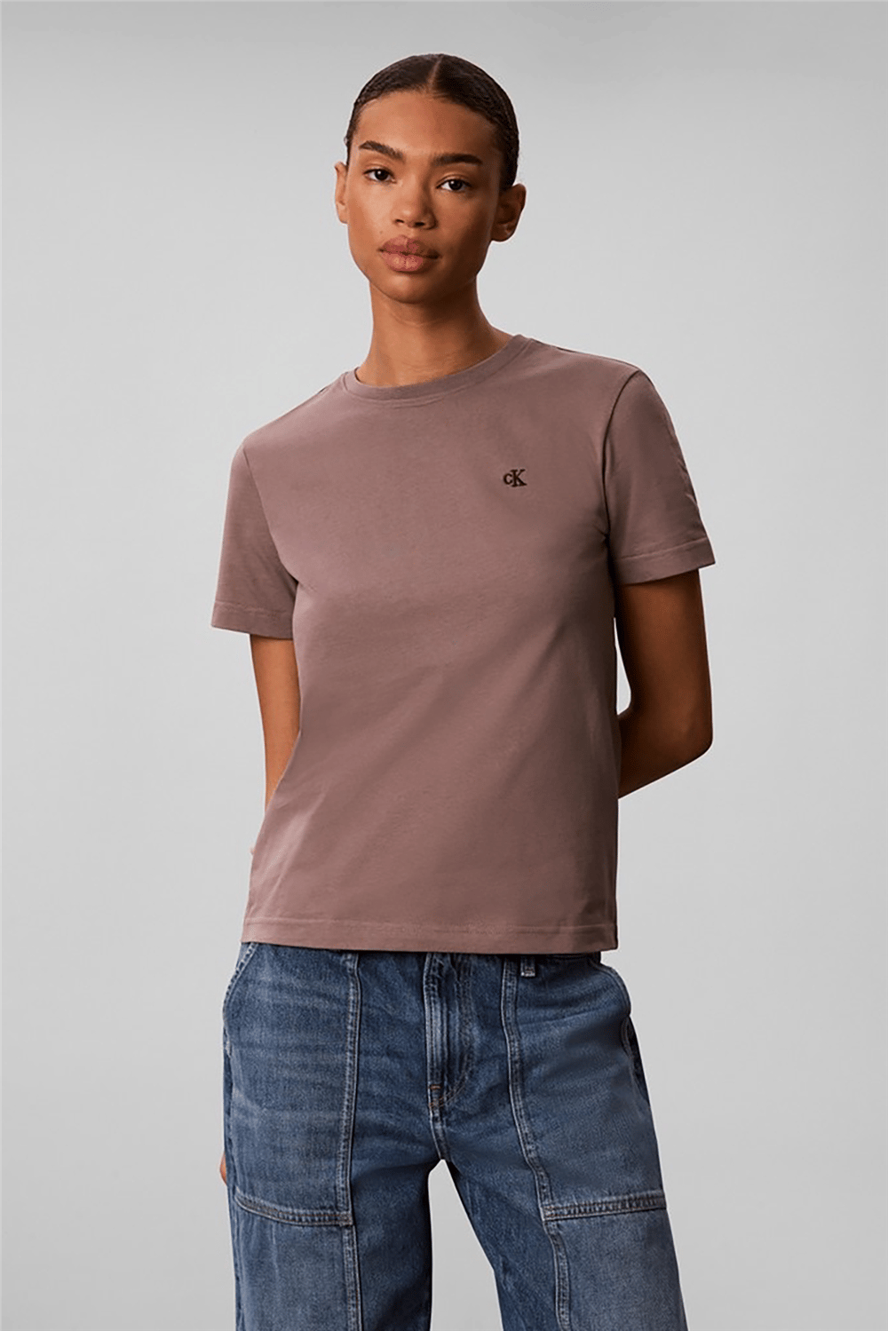 Calvin Klein Ss Monogram Crew Tee Kadın Bisiklet Yaka T-Shirt
