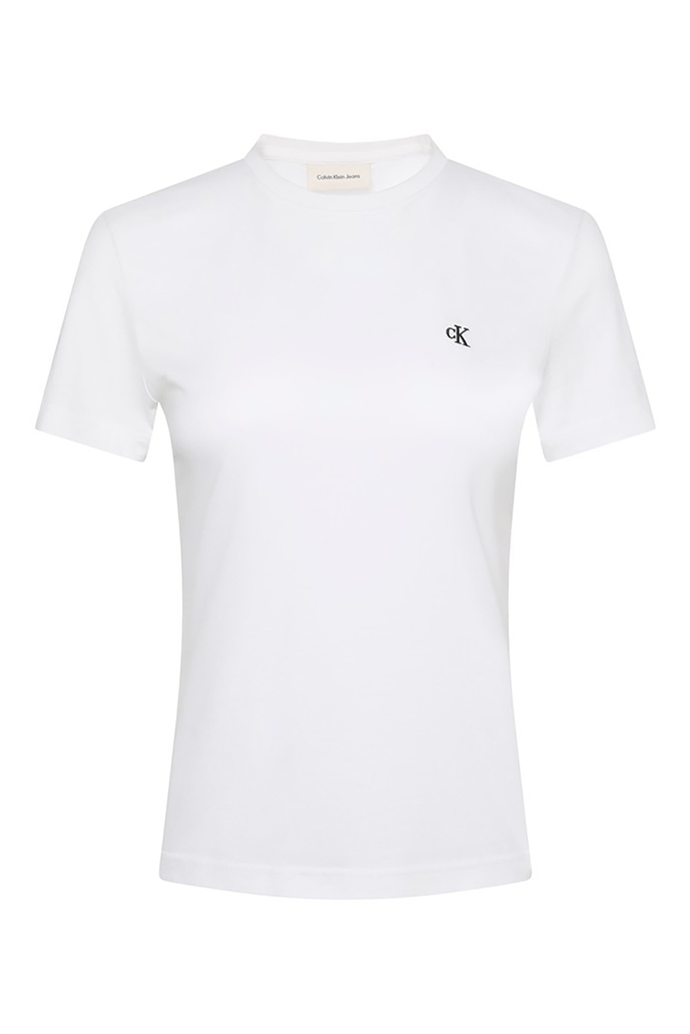 Calvin Klein Ss Monogram Crew Tee Kadın Bisiklet Yaka T-Shirt Beyaz