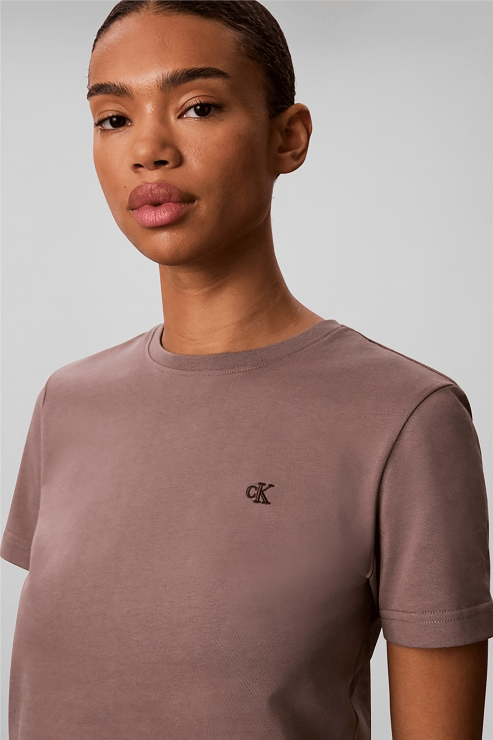 Calvin Klein Ss Monogram Crew Tee Kadın Bisiklet Yaka T-Shirt