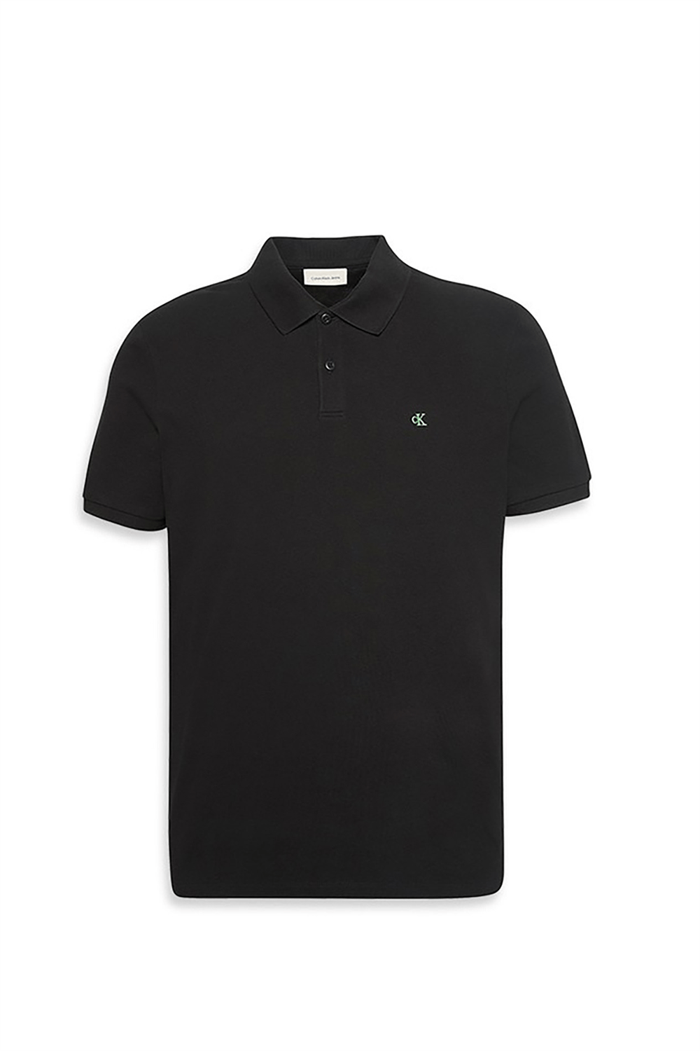 Calvin Klein Ss Monogram Pique Polo Erkek Polo Yaka T-Shirt Siyah