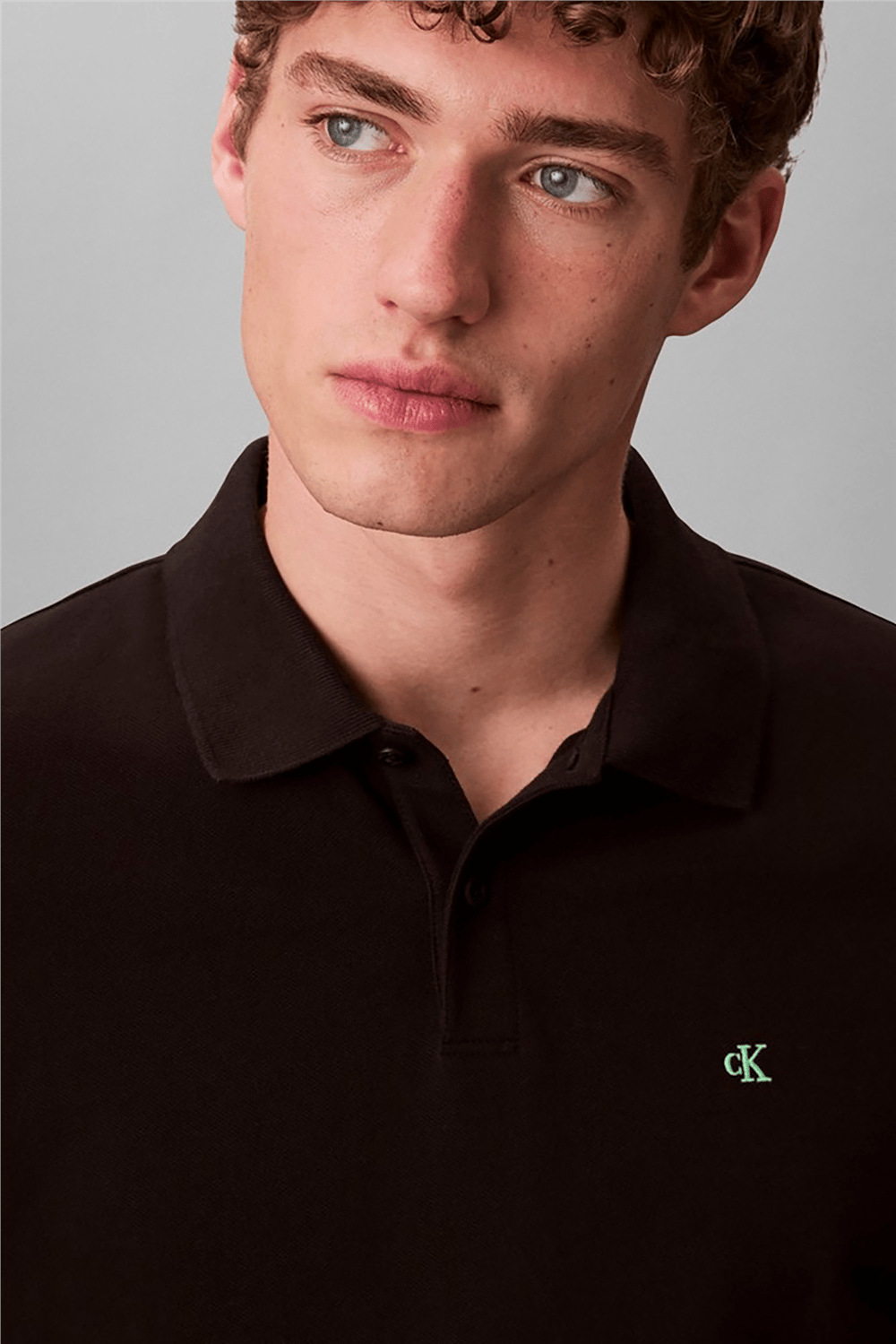 Calvin Klein Ss Monogram Pique Polo Erkek Polo Yaka T-Shirt Siyah