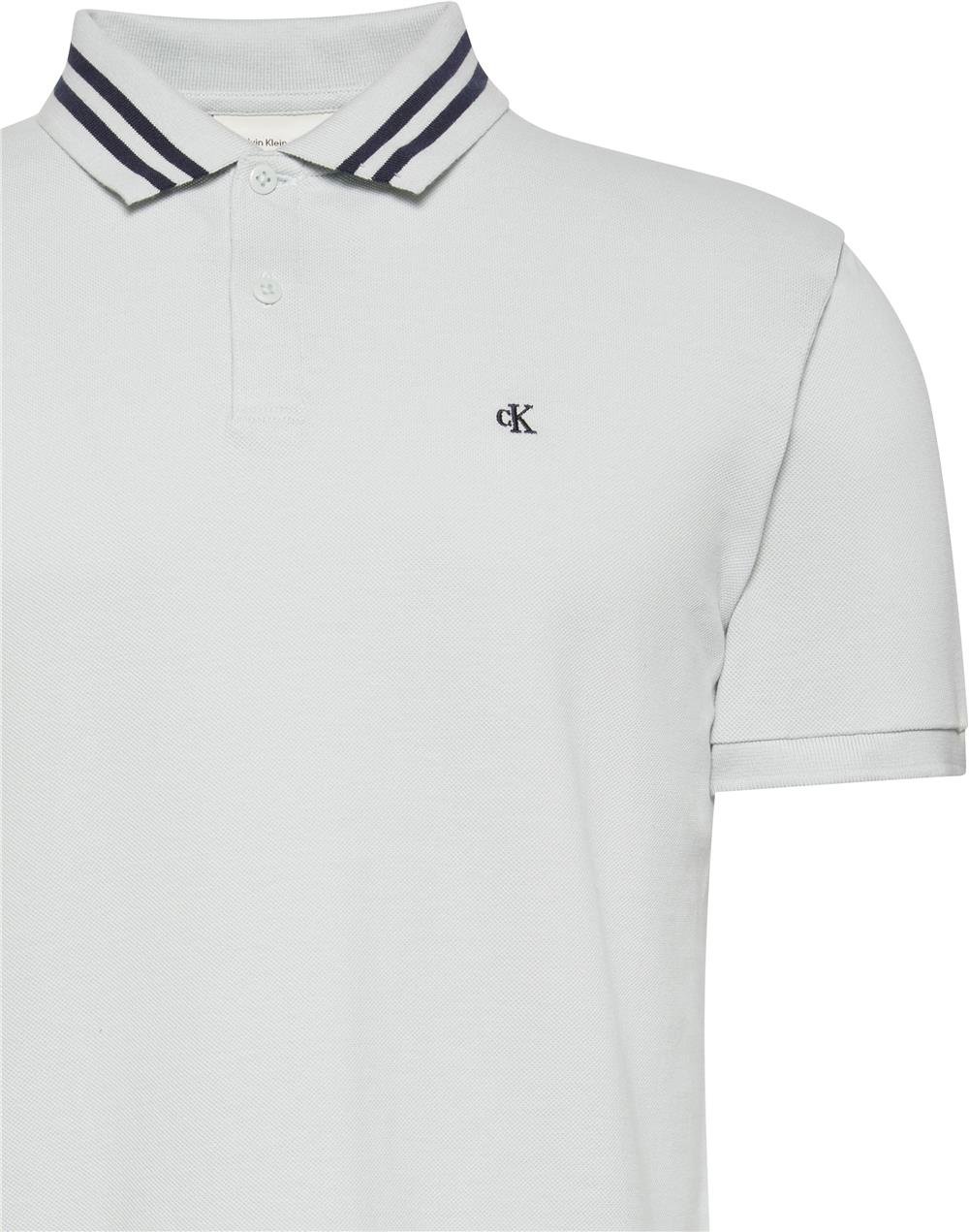 Calvin Klein Ss Monogram Pique Tipped Erkek Polo Yaka T-Shirt
