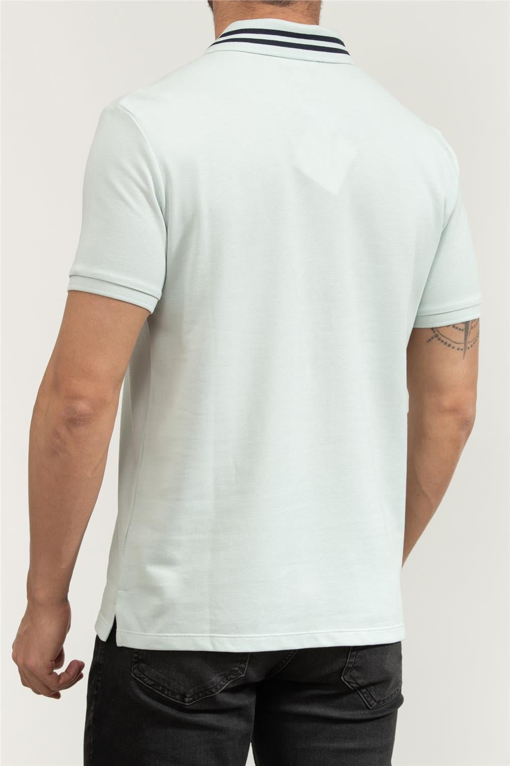 Calvin Klein Ss Monogram Pique Tipped Erkek Polo Yaka T-Shirt