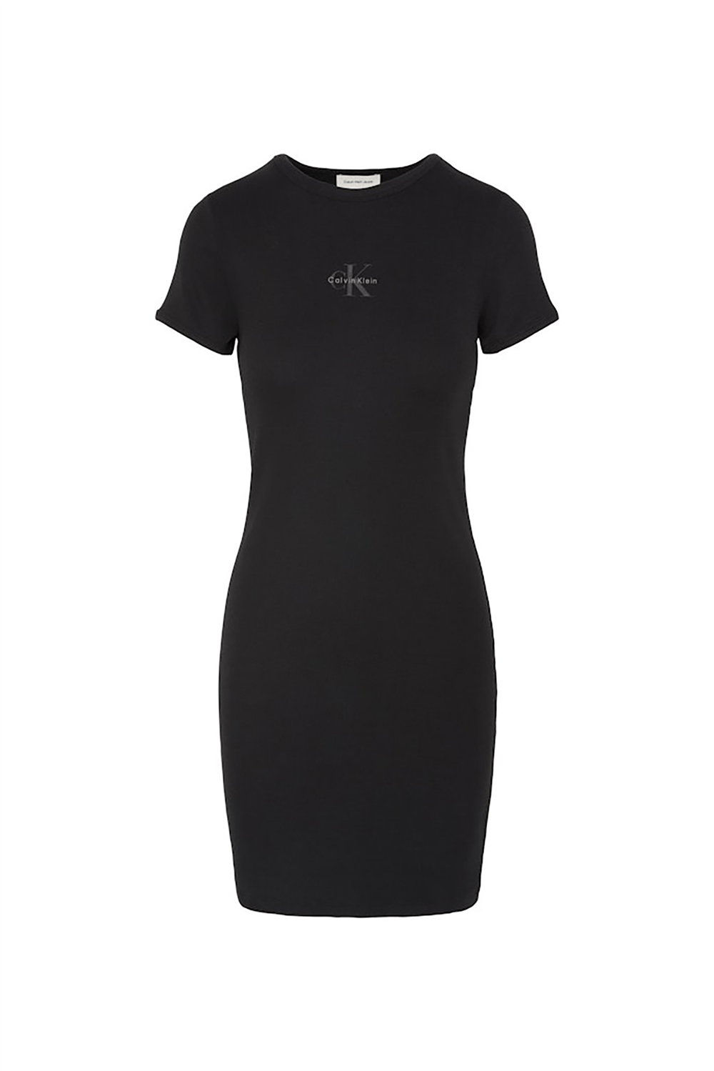 Calvin Klein Ss Monologo 2X2 Baby Rib Mini Dr Kadın Elbise Siyah