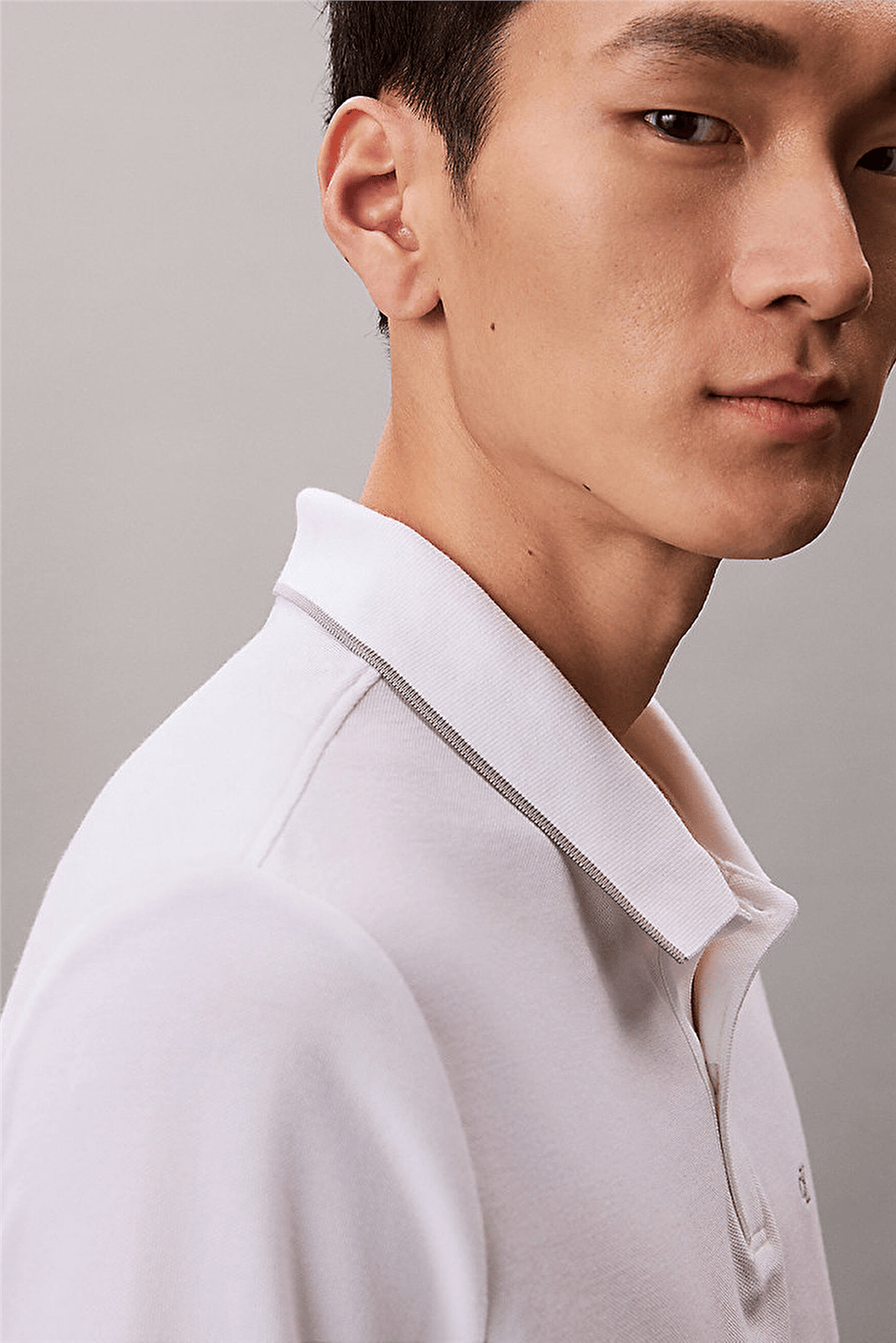 Calvin Klein Ss Refined Pique Tipped Classic Erkek Polo Yaka T-Shirt Beyaz